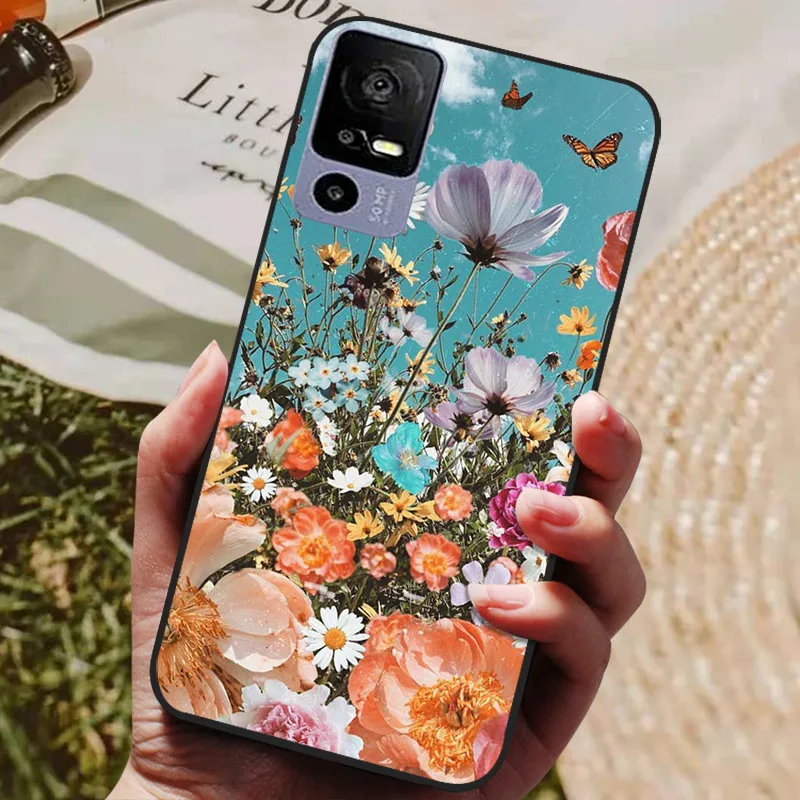 Silicone Back Cover Phone Case with Soft Bumper - Black
