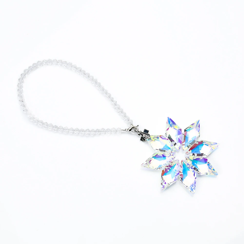 Fire Polished AB Color Daisy Sun Flower Arrow Crystal Rainbow Sun Catcher Car Pendant Faceted Prism Chandelier Yard Garden Decor