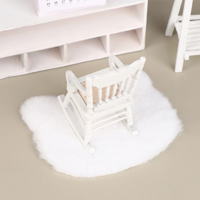 1:12 Dollhouse Miniature Simulation Plush Blanket Model Furniture DIY Accessories Bedroom Bathroom Living Room Floor Decor