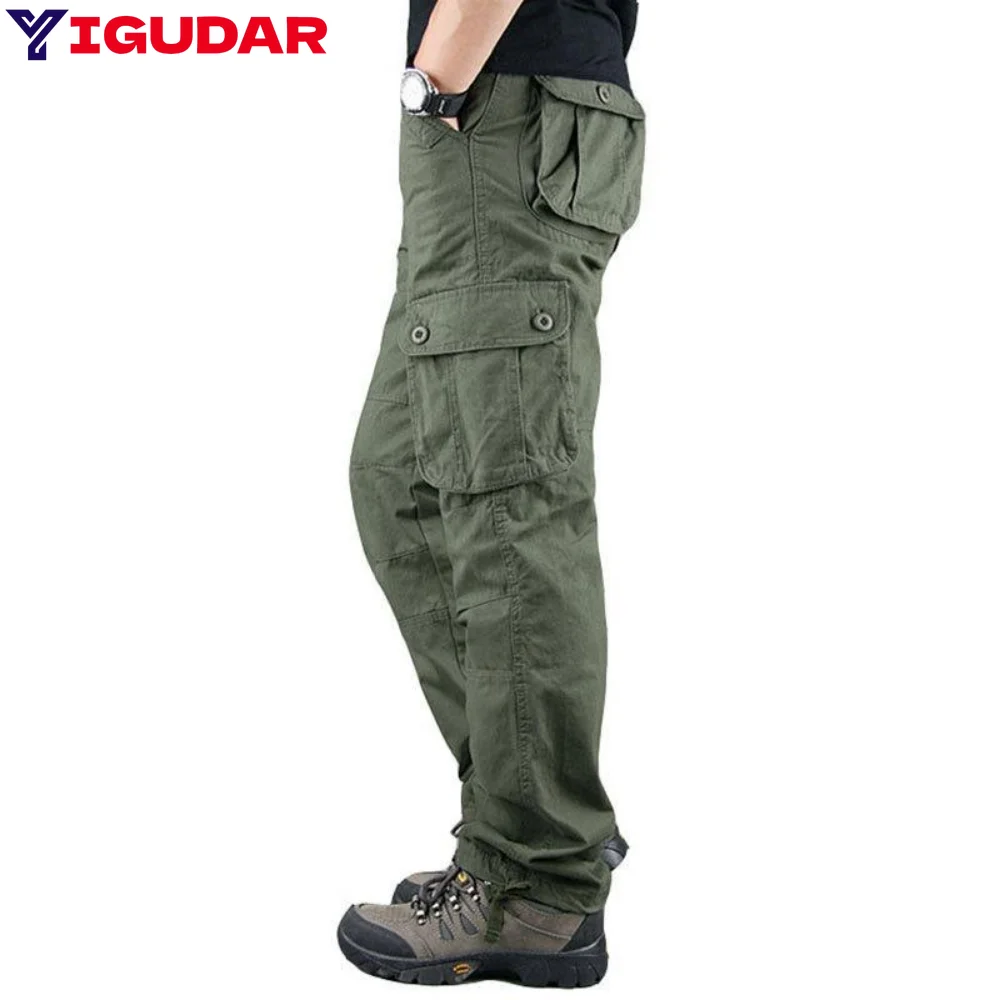 

Handsome men's pants overalls cargo pants men loose straight military tactical pants street running training sports jogger pants