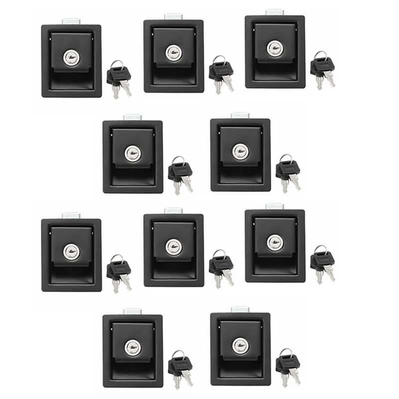 

10X Rv Car Paddle Entry Door Lock Latch Handle Knob Camper-Trailer Pull Type Panel Door Lock