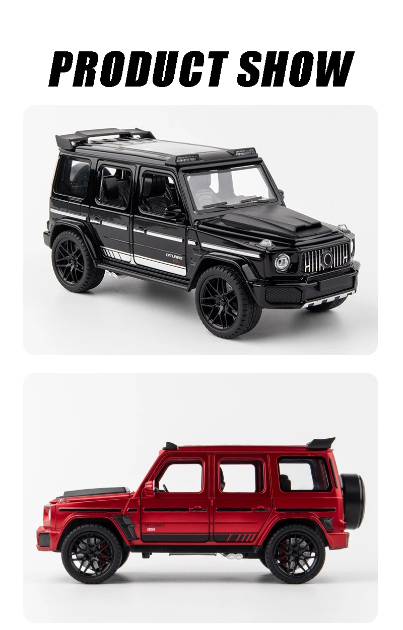 1:24 Mercedes Benz Brabus G800 Suv Alloy Model Car Sound Diecast
