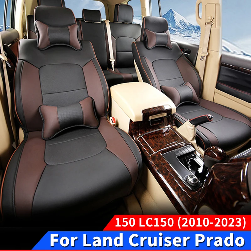 

For 2010-2023 Toyota Land Cruiser Prado 150 Leather Car Seat Cover LC150 Seat Cushion Interior Modification Accessories 2021