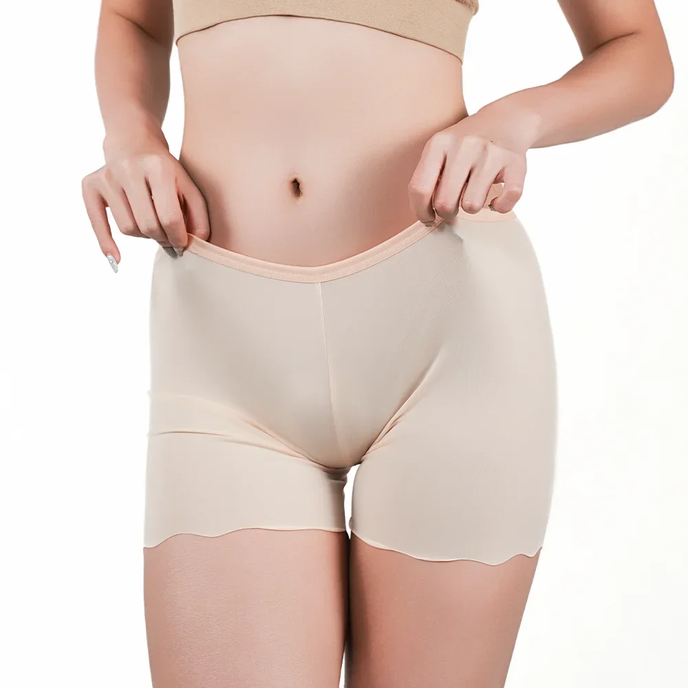 3pcs Seamless Safety Short Pants Womens Ice Silk Slip Panties Breathable Under Dress Boxer Leggings Black White Beige Boy Shorts
