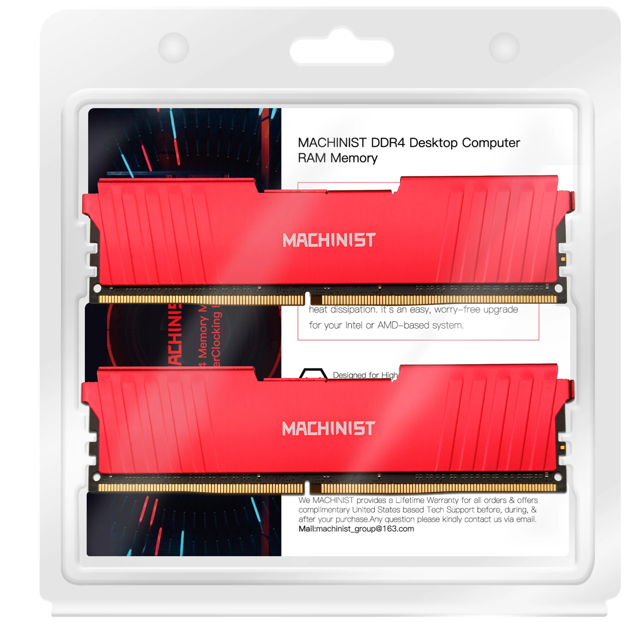MACHINIST desktop ram memory 8GB 16GB 2133HMz 2666HMz 3200mhz Desktop Memory with Heat Sink DDR4 RAM PC DIMM for all motherboards