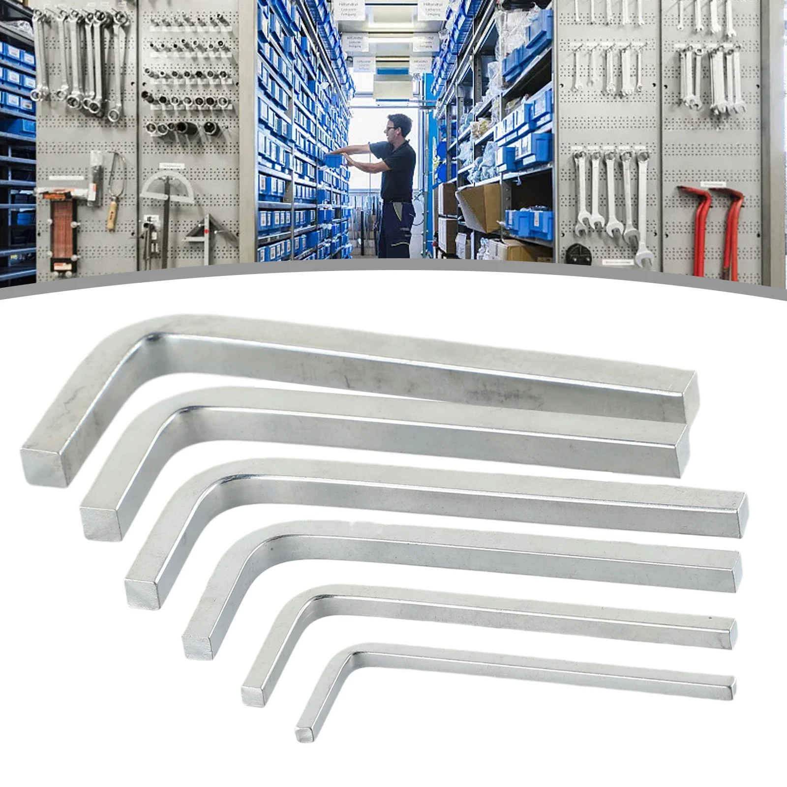 6 Stück L-förmiger quadratischer Kopfschlüssel, quadratischer Schlüssel, innerer 4-Punkt-Schraubenschlüssel, Schraubendreher-Set, 3–8 mm, Handwerkzeuge, Werkzeugschrauben – Detail 9
