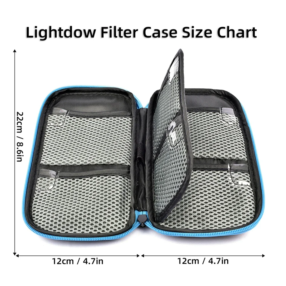 Lightdow 렌즈 필터 가방, 휴대용 카메라 렌즈 필터 파우치, ND UV CPL 카메라 렌즈 필터 거치대 지갑 케이스, 49mm-77mm