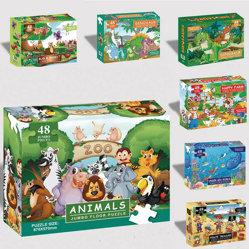 48 Pieces Puzzle Jigsaw Marine Animals Decompress Educational Toys for Adult Children Creative Puzzle Game Gift P460 2