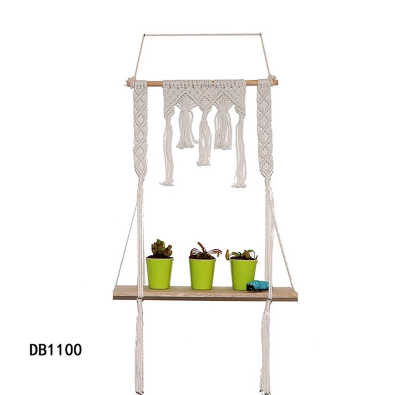 

Тканая Гобеленовая полка в стиле бохо настенная полка макраме хлопковая веревочная полка ручной работы настенное украшение для спальни офиса