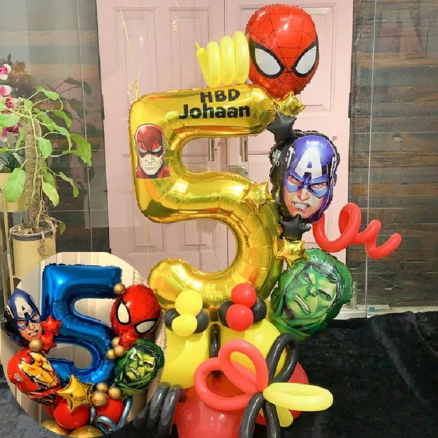 Gxhong Ballons de super-héros Décoration De Fête d'anniversaire Fête Super  Héros Décorations Superhero Ballon en Latex Décoration d'anniversaire de