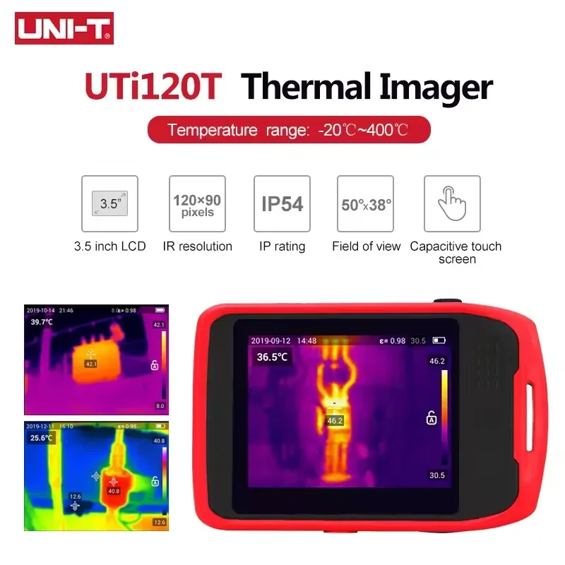 UNI-T UTi120T 포켓형 정전식 터치 열화상 카메라; 회로 기판/모터/파이프 온도 지능형 WIFI 감지 온도계
