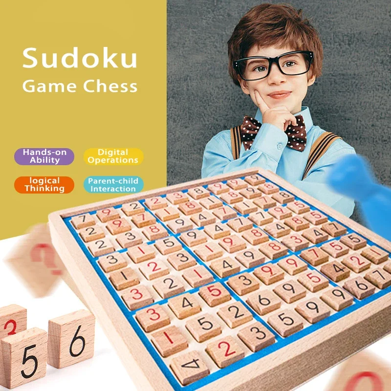 Montessori Wooden Educational Sudoku Crosswords Digits Inference logic Games Latin Square Math Puzzles Number Place Games Toys