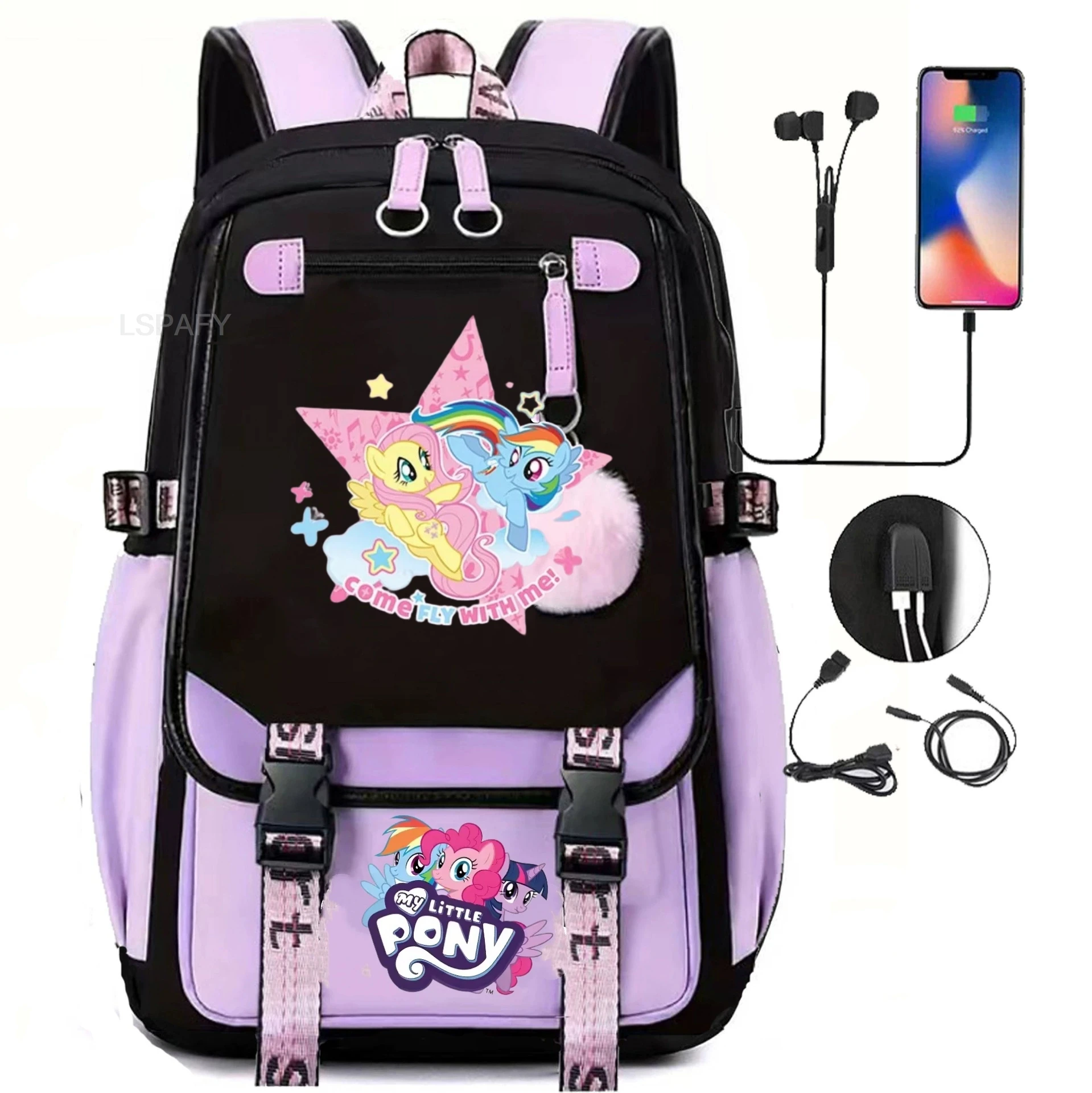 My Little Pony SchoolBags Fashion Boys Girls Backpack Rucksack Casual Travel Multipocket Book Bags New Semester Gift - 3