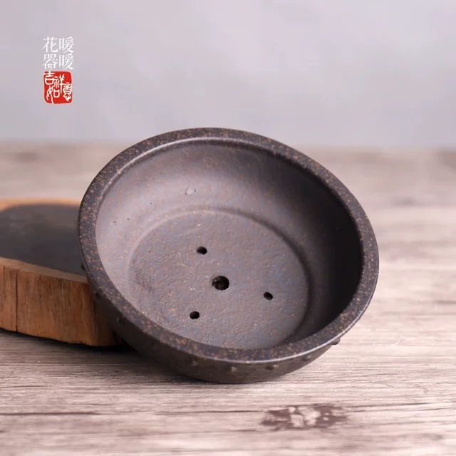 Kerámia Kör Dobmintás Minta Bonsai Pot Hagyomány A Kerti Otthoni Asztal Dekoráció - Image 3