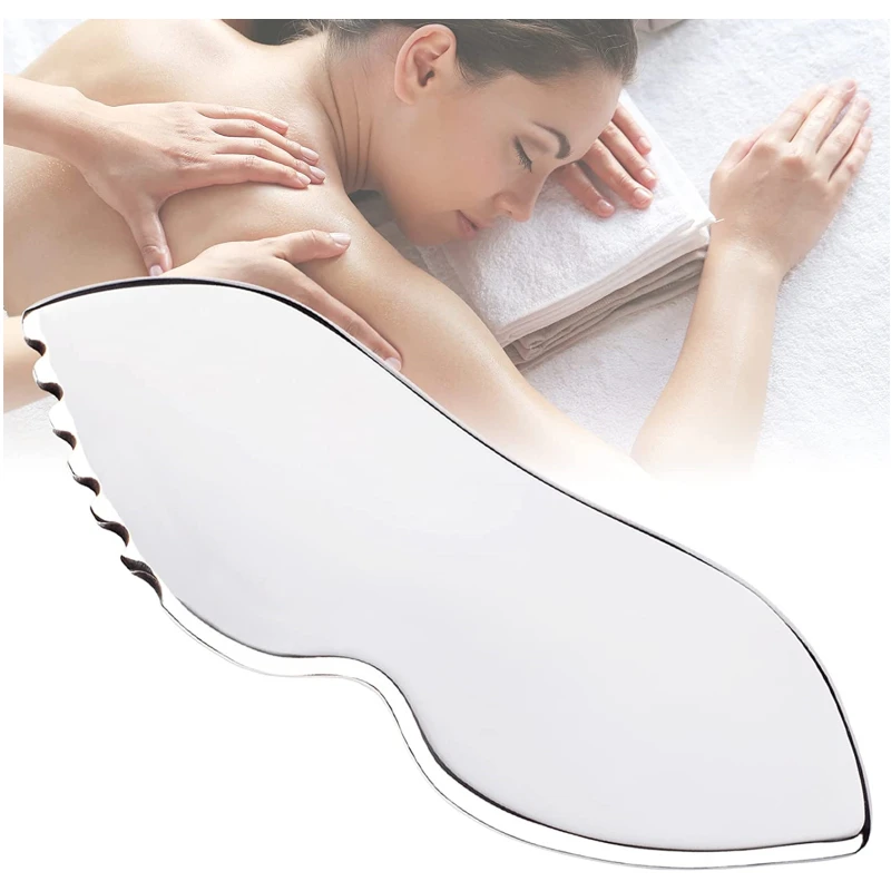 

Stainless Steel GuaSha Muscle Massage Relaxing Tool Metal Physical Therapy Tissue Probing Fascia Treatment Scraping Board