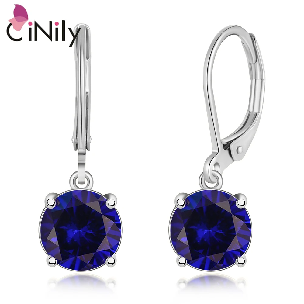 

CiNily Created Opal Color Earrings Silver Plated for Women Fashion Jewelrys Wedding Engagement Earrings Accessories anillos