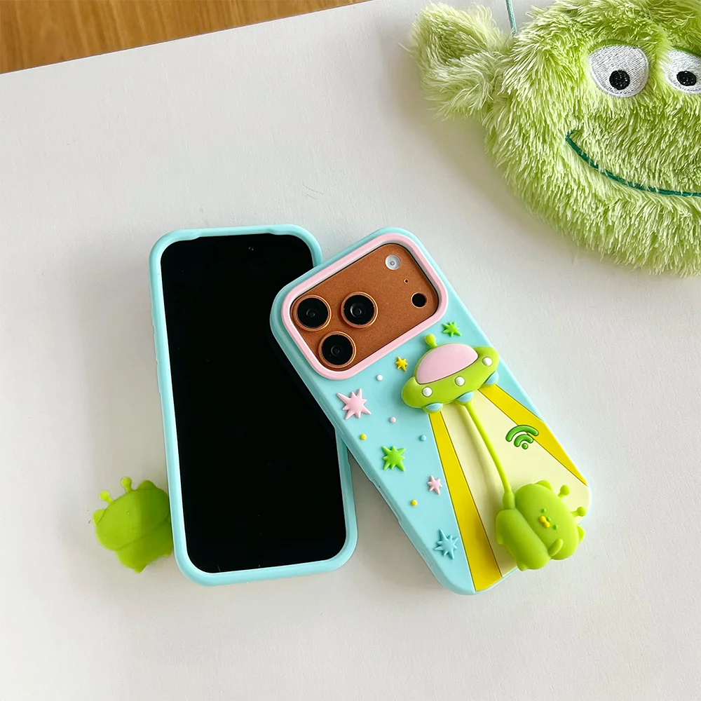 3D Spaceship Hakimi Phone Case with Pendant - Soft Silicone Shockproof Cover, Fun Design