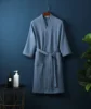 Robe en coton éponge pour printemps et été, Robe du matin fine, peignoir gaufré à manches longues, serviette de bain de beauté d'hôtel pour Couples