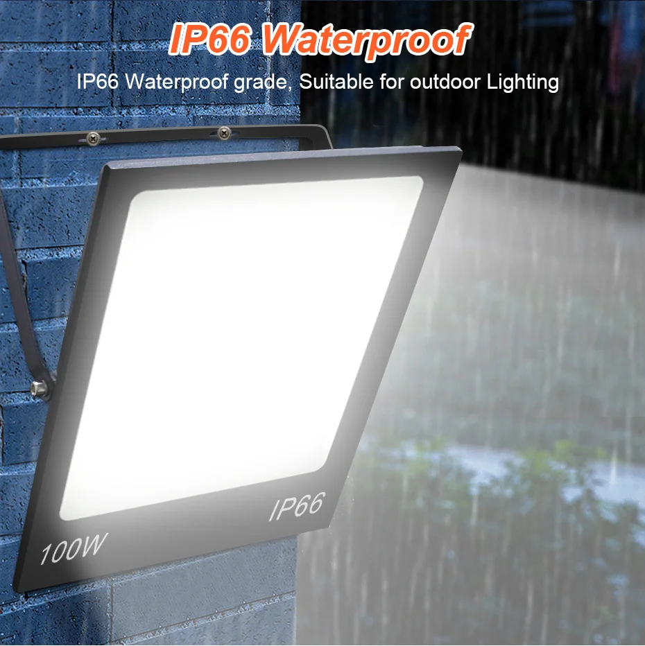 Ultra Thin LED Flood Light AC220V 30W 50W 100W 200W IP66 Waterproof LED Spotlights Floodlights For Garden Outdoor Lighting outside security lights