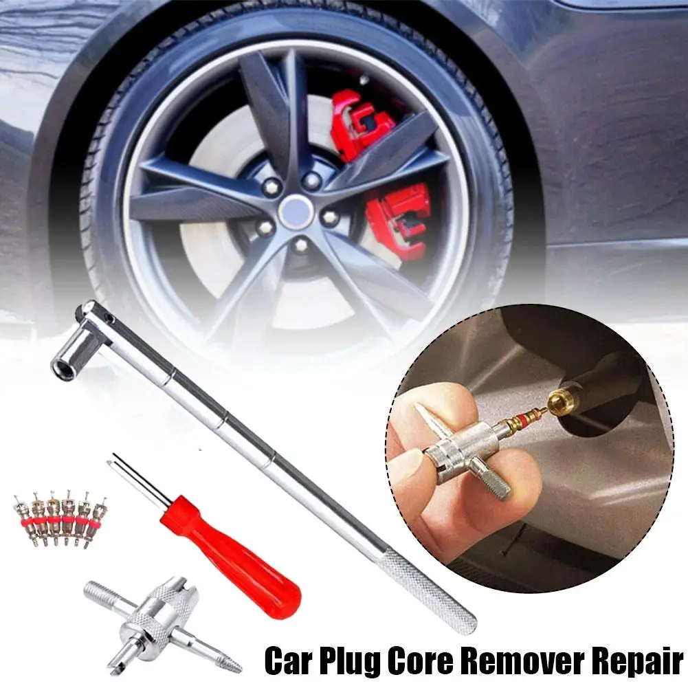 

Tire Valve Core Removal Tools Wrench Plastic Handle Iron Plated Wrench Core Tire Repair Hand Tool For Car Bike Bicycle Moto M2I1