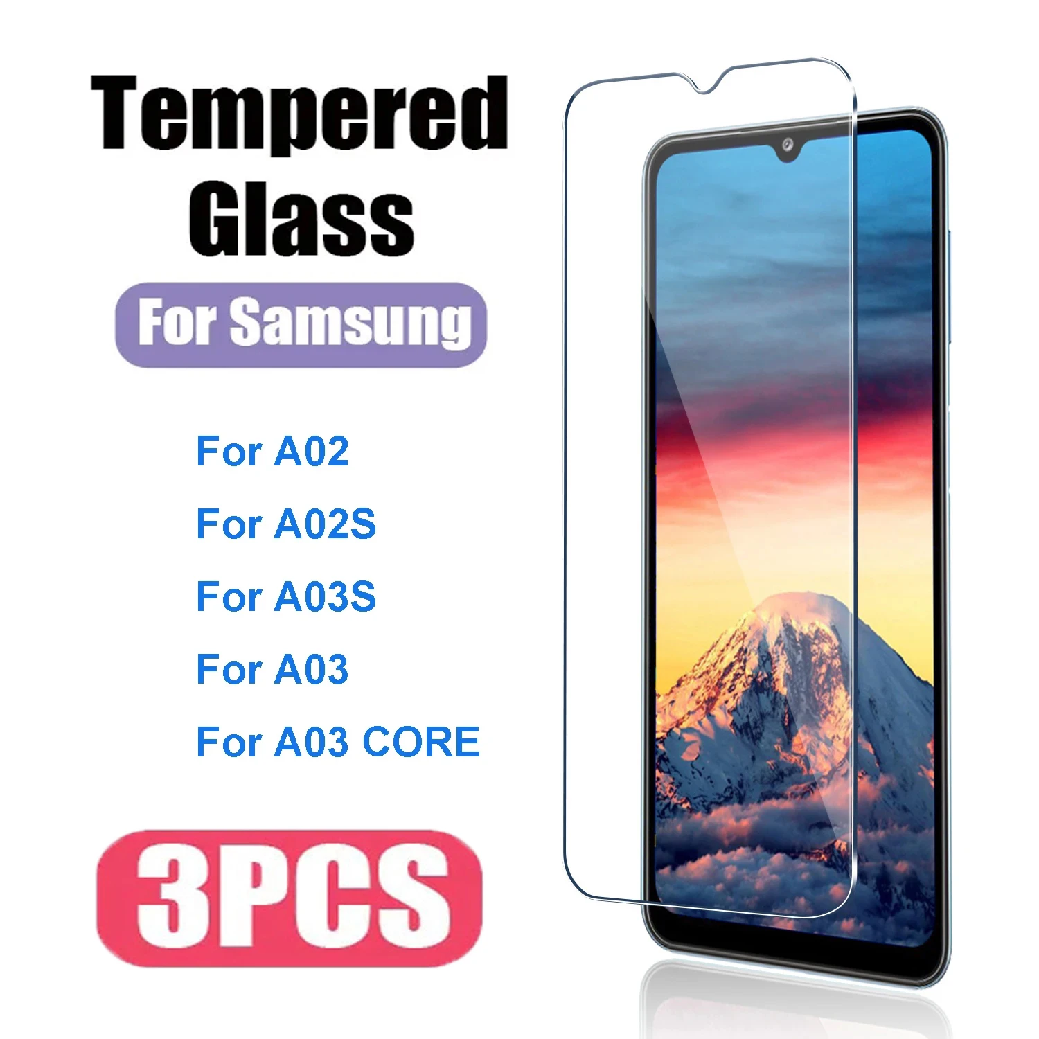 

3PCS 9H HD Tempered Glass For Samsung Galaxy A02 A03S Screen Protectors For A02S A03 Core Glass Films
