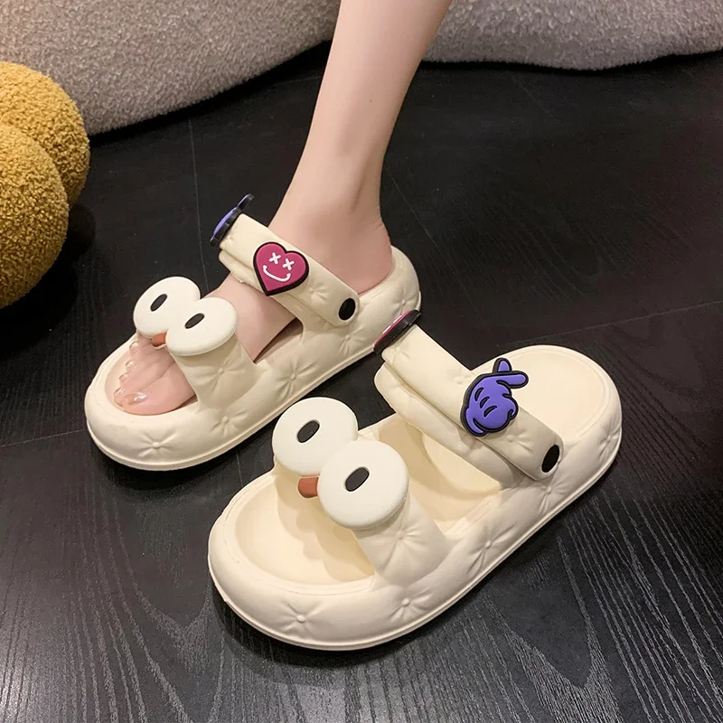 Summer Women's Slippers Fashionable, Cute, Comfortable Home Anti Slip Thick Sole Beach Sandals