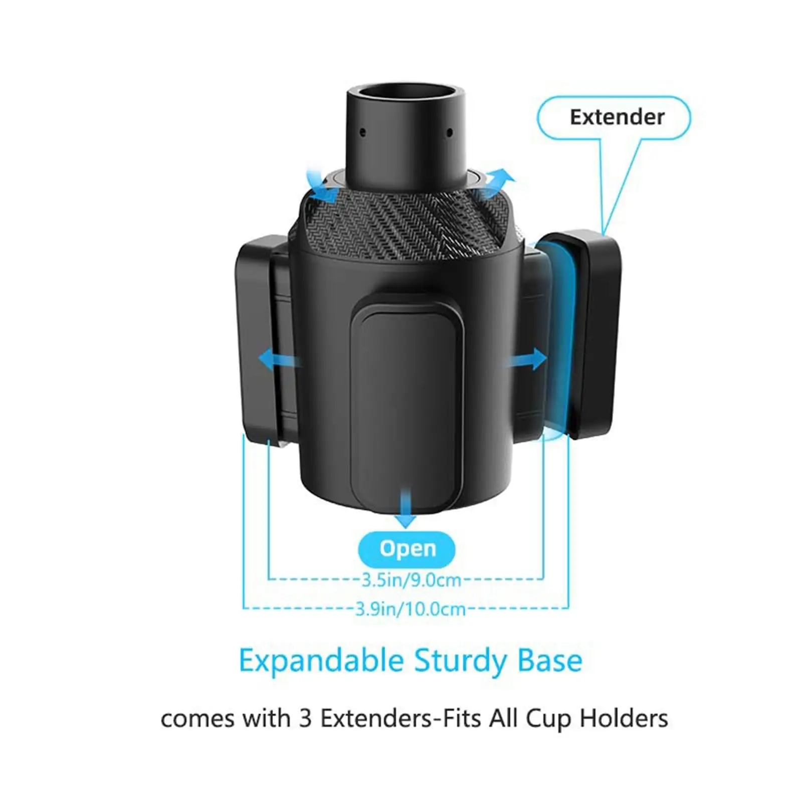 Car Cup Holder Expander Adapter Adjustable Base for Mugs Water Bottles