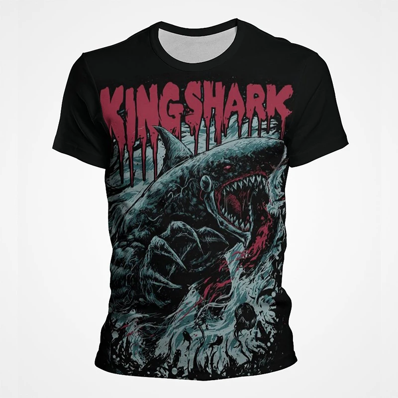 

Horror Whale Shark Graphic T Shirt Fashion Vintage Short Sleeve Classic Men Streetwear Sport Casual Tops Women Outdoor Beach Tee