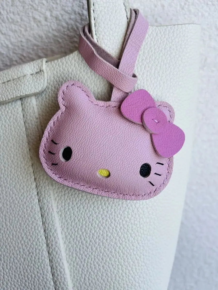 Description Picture 4 of itemROSHK genuine leather handmade cat car key bag pendant