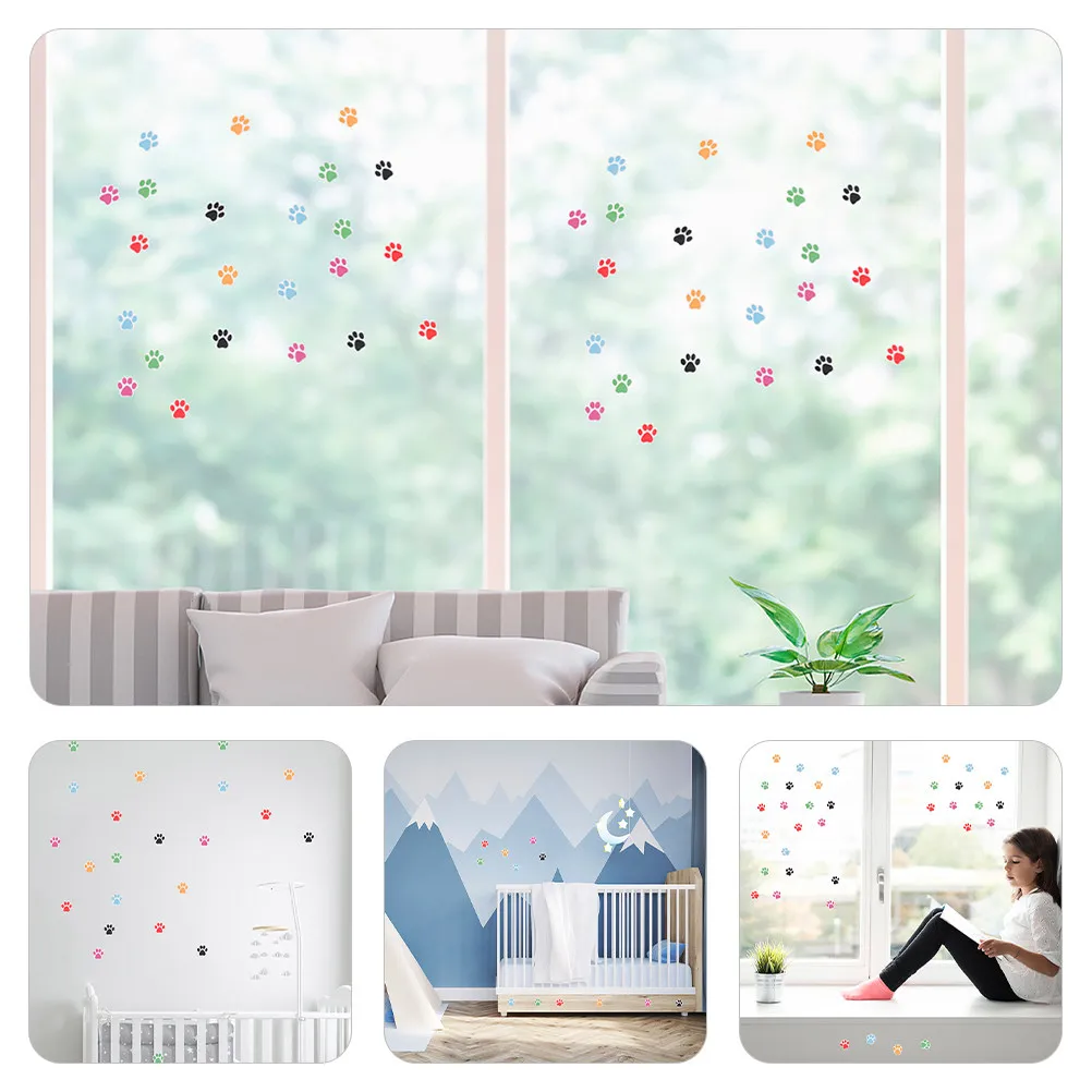 6 롤 동물 발자국 스티커 롤 디자인 어린이 파티를 위한 간편한 찢어지는 자체 접착식 교사 보상 비스킷 가방