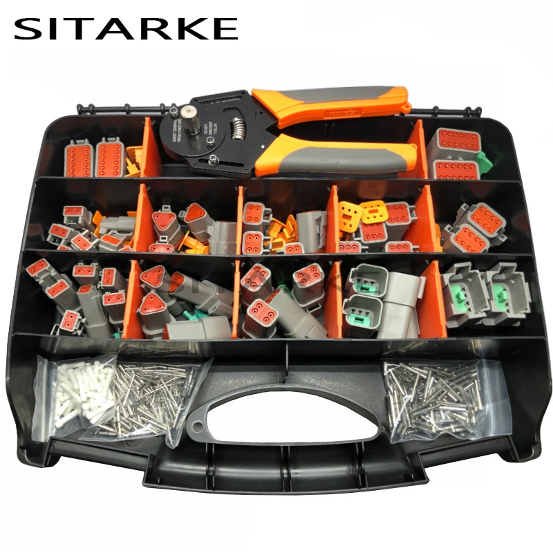 Deutsch Série Plugue Impermeável Auto Plástico Soquete Kits Contatos Sólidos 212 Pinos Dt062s Dt04-2p Dt063s dt