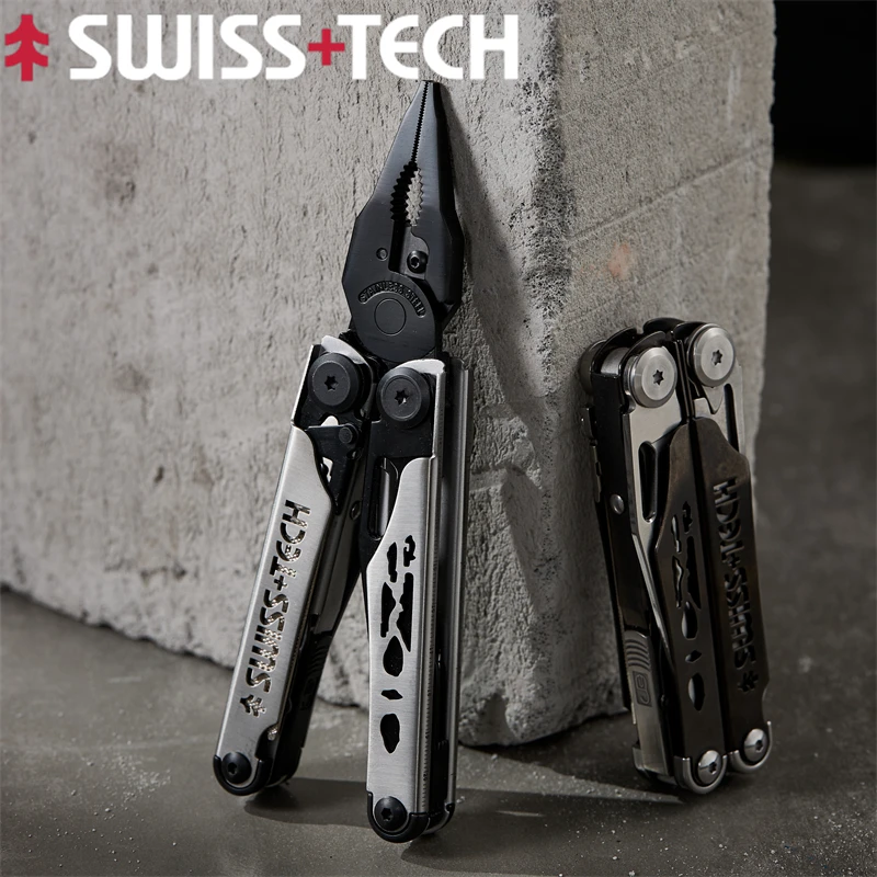 

SWISS TECH 37 in 1 Multitool Pliers Folding Multi Tool Scissors Cutter Replaceable Saw Blade EDC Outdoor Camping Equipment