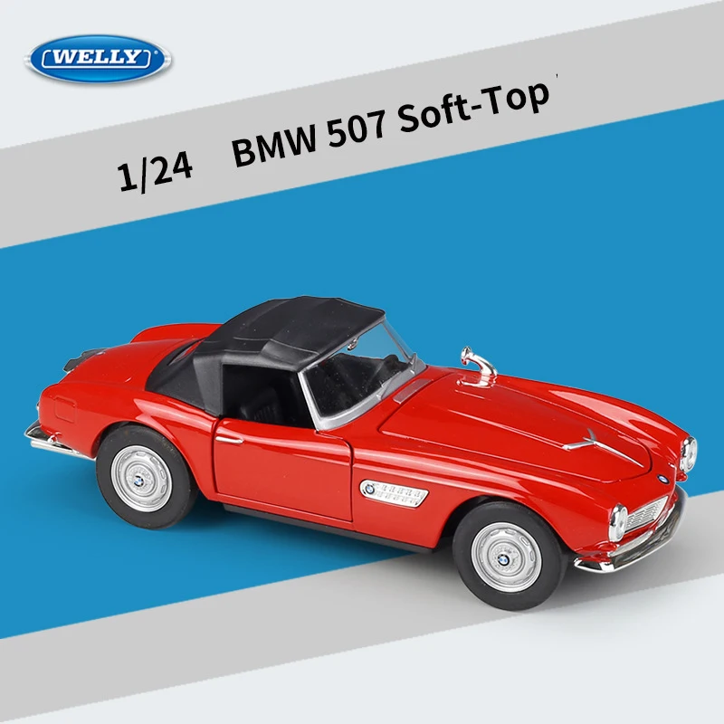 Welly WE3776 ALFA ROMEO SPIDER CABRIO OPEN 1960 RED 1:24 Modellino