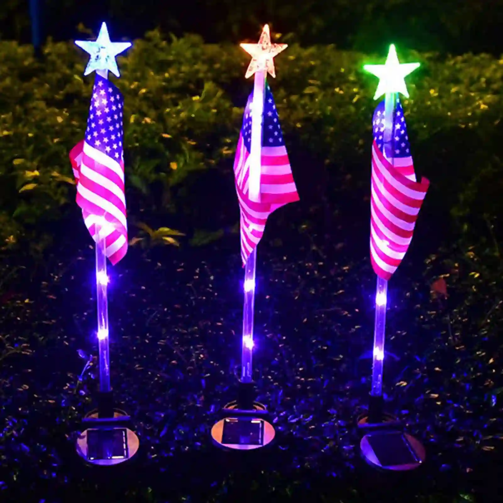 Details about   Patriotic Kids Solar LED Light Garden Flag Stake