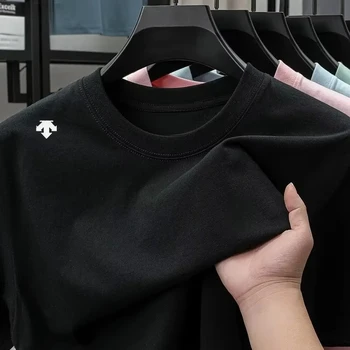 T-shirt classica con logo di alta gamma, di marca sportiva professionale, in cotone, con grafica, per uomo e donna, streetwear estivo