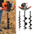 52cc/71cc 2-stroke Earth Auger Gasoline Powered Hole Digging Machine 2.3HP with 3pcs 4" 6" and 8" Drill Bits Extension Bar