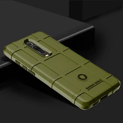 Silicone Shield Armor Shockproof Matte Phone Case - Heavy Duty Back Cover for Xiaomi Mi 9t (Army green)