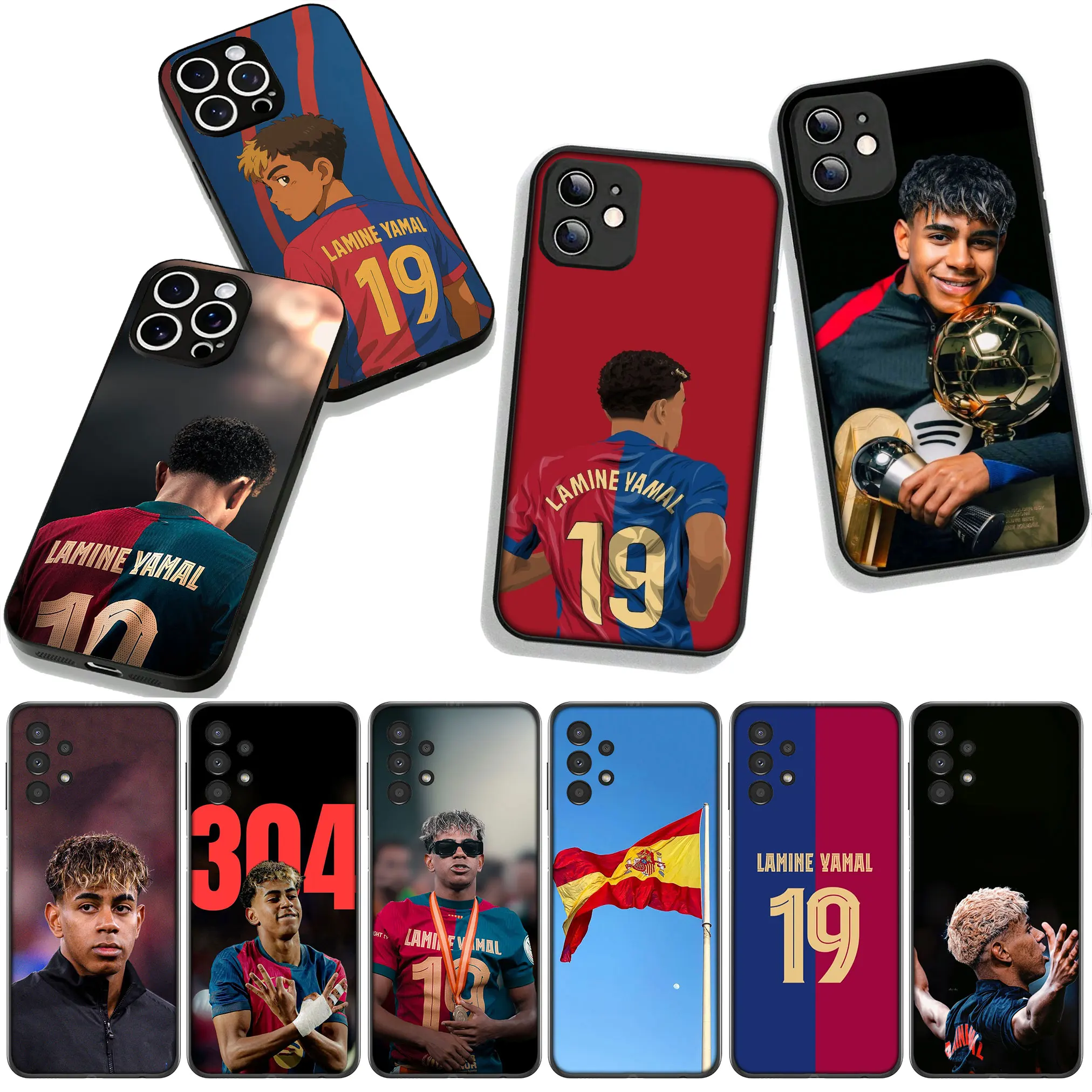 Soccer-Themed Protective Phone Cover with Spain No. 5 Design