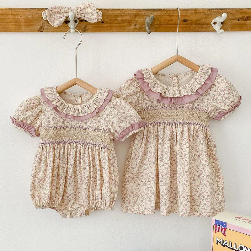 Lace Flower Baby Girl Dress and Romper 1