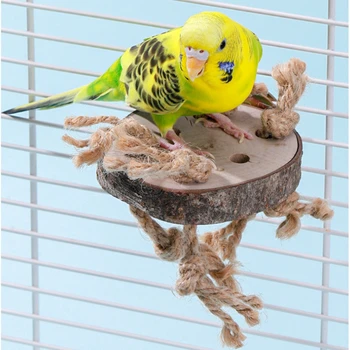 Bird Chew Toys Natural Wood Toys Chewing Toys Bird Perch Stand Budgie Cage Accessories for Small and Medium Parrots