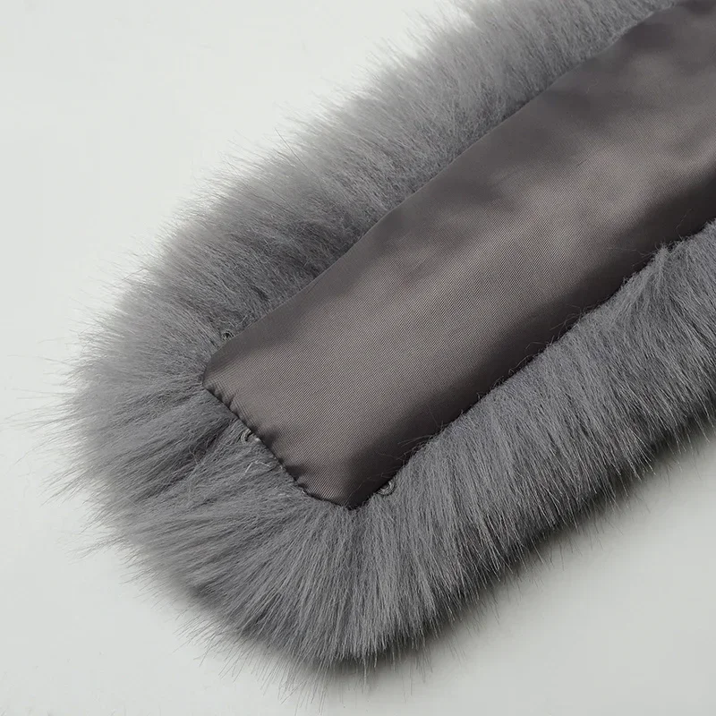 Soft Women Scarf Winter Faux Fox Fur Collar Furry Warm Thicken Men Parka Coat Hood Decor Fake Fur Shawl Luxury Scarves