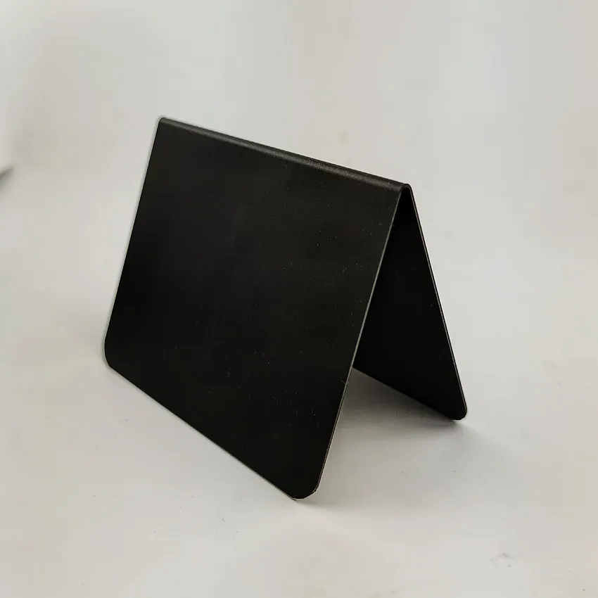 플라스틱 가격 티켓 태그 보드 라벨 사인 스탠드 칠판 양면 PVC 재기록 가능, 재사용 가능, V 타입 블랙, 40 개