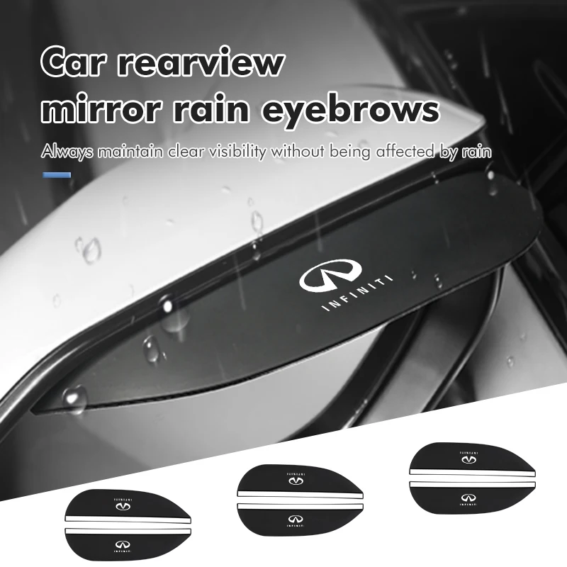 2pcs Car Side Rear View Mirror Rain Eyebrow Universal For Infiniti FX35 QX60 QX70 QX80 QX50 QX30 Q70L Q60 Q50 Q60S Q30