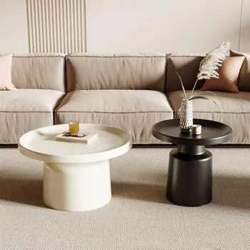 Modern Coffee Table Set 26.8 and 18.9 Round Coffee Table Coffee Table for Whole or Side Table End Table for Alone in Living Roo 3