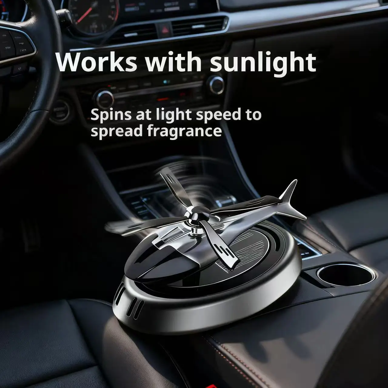 Car Ornament Perfume Aromatherapy Solar-Powered Rotating Fragrance