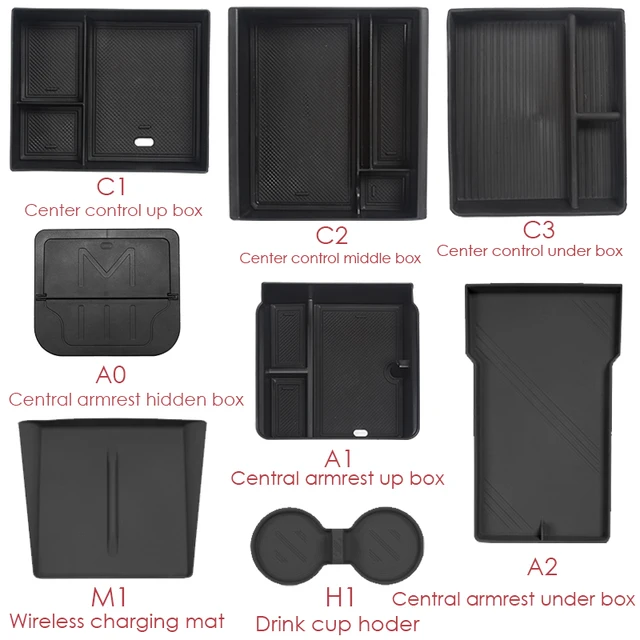 Storage Box for Tesla Model 3 Highland 2024 Accessories Center Console Armrest Storage Box Stowing Tidying Model 3 2024 Highland 6