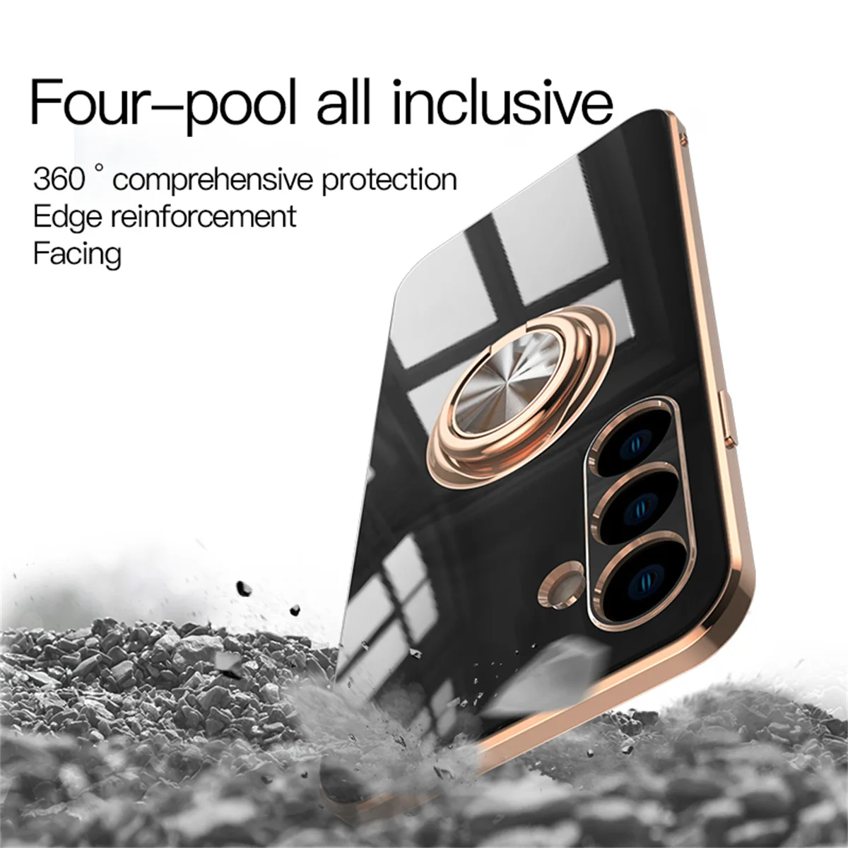 Versatile Magnetic Ring Holder Shockproof Silicone Case