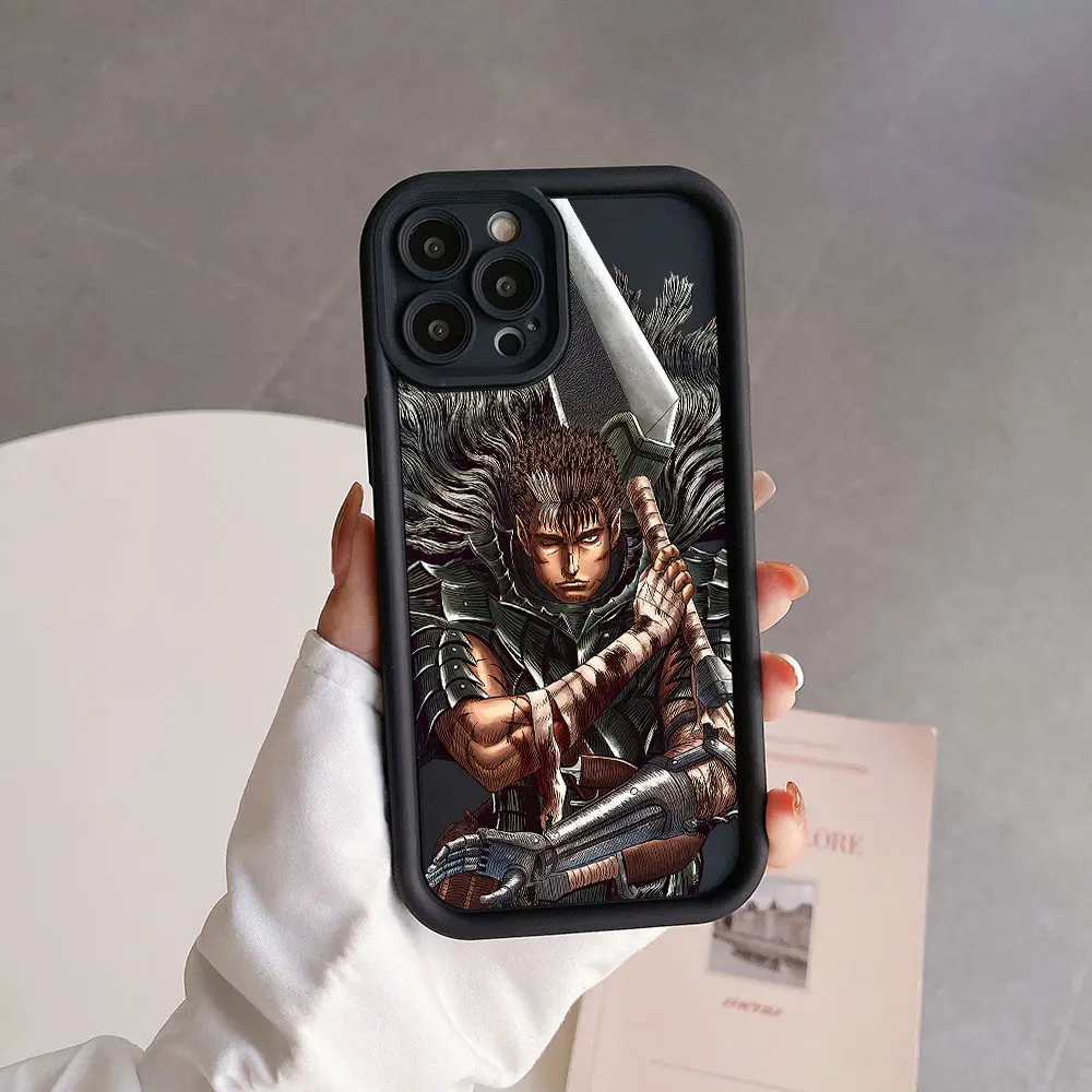 Anime Berserk Camera Protection Case For iPhone 15 14 13 12 11 Pro Max Mini XR XS X 7 8 Plus SE20 Soft TPU Back Cover Funda