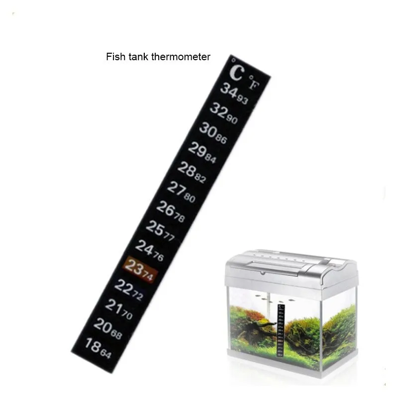 5Pcs/10Pcs Aquarium Thermometer Strip Stick-on discolor Adhesive Sticky Dual Scale Temperature Tools