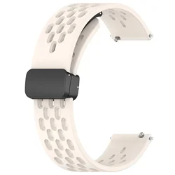 Breathable Silicone Strap with Magnetic Buckle Band - Amazfit Bip 6 Bip 5 (16 Starlight white)